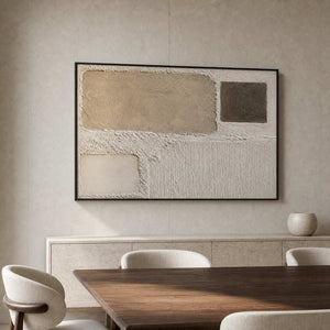 Wabi-Sabi Abstract Wall Art displayed in a refined dining room.