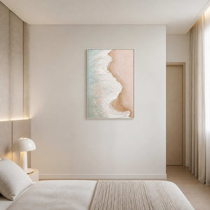 Textured Coastal Wall Art displayed in a refined bedroom.