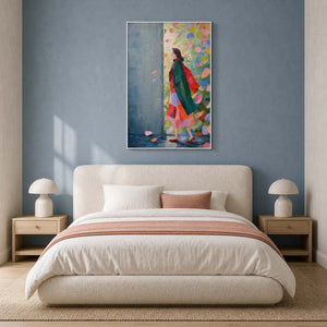 Modern Figurative Wall Art displayed in a refined bedroom.