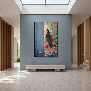 Modern Figurative Wall Art displayed in a refined entryway.