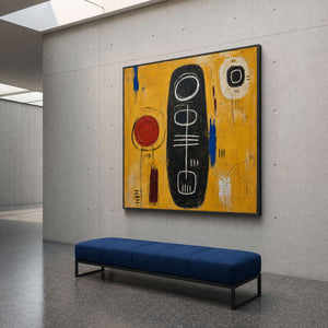 Modern Abstract Wall Art displayed in a refined hospitality lounge.