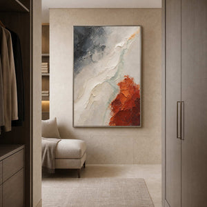 Wabi-Sabi Abstract Wall Art displayed in a refined bathroom.