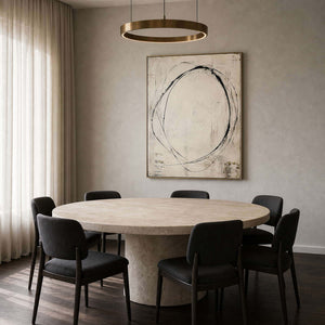 Minimalist Abstract Wall Art displayed in a refined dining room.
