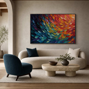 Textured Abstract Wall Art displayed in a refined living room.