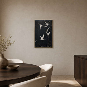 Minimalist Bird Wall Art displayed in a refined dining room.