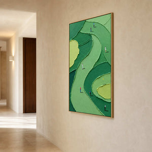 Modern Golf Wall Art displayed in a refined entryway.