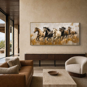 Equestrian Wall Art displayed in a refined hospitality lounge.