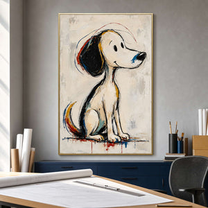 Modern Dog Wall Art displayed in a refined office.
