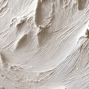 Close-up of The Mountains Stand Watch revealing fine white ridges, overlapping mountain slopes and soft shadows in the raised surface.