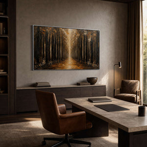 Forest Landscape Wall Art displayed in a refined office.