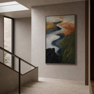 Textured Abstract Wall Art displayed in a refined entryway 2.