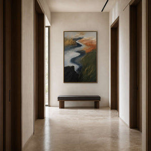 Textured Abstract Wall Art displayed in a refined entryway 3.