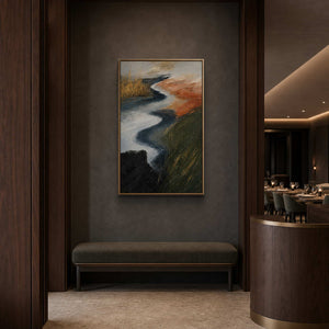 Textured Abstract Wall Art displayed in a refined modern interior.