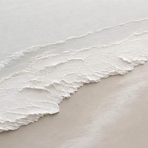 Close-up of raised hand-painted texture in white, neutral, and beige & cream.