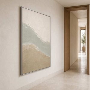 Minimalist Abstract Wall Art displayed in a refined entryway.