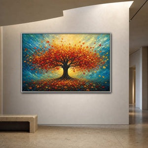 Colorful Tree Wall Art displayed in a refined modern interior 2.