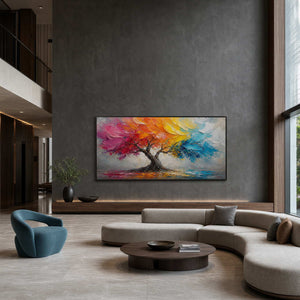 Textured Landscape Wall Art displayed in a refined hospitality lounge 2.