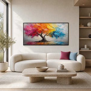 Textured Landscape Wall Art displayed in a refined living room.