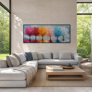 Colorful Landscape Wall Art displayed in a refined modern interior.
