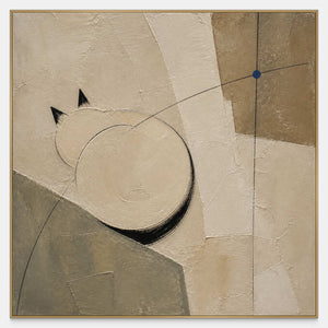 Two Circles Hold the Quiet textured minimalist wall art