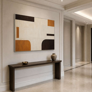Two Corners Hold the Warmth in a silver-framed entryway