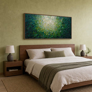 Textured Abstract Wall Art displayed in a refined bedroom.