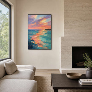 Textured Coastal Wall Art displayed in a refined living room.
