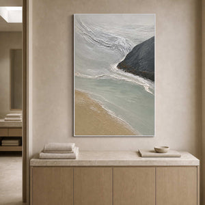 Coastal Wall Art displayed in a refined bathroom.