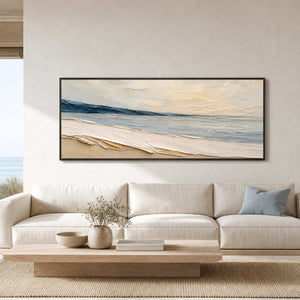 Textured Coastal Wall Art displayed in a refined living room.