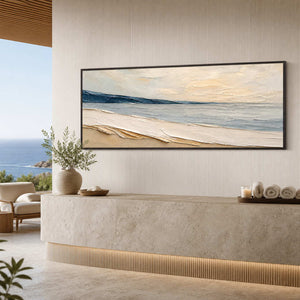 Textured Coastal Wall Art displayed in a refined spa reception.