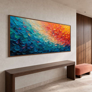 Textured Abstract Wall Art displayed in a refined entryway.