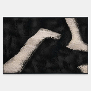 White Paths Cross the Dark textured minimalist wall art