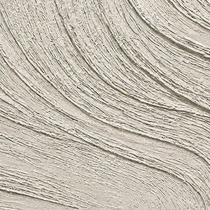 Close-up of flowing hand-worked ridges in chalk white and pale stone.