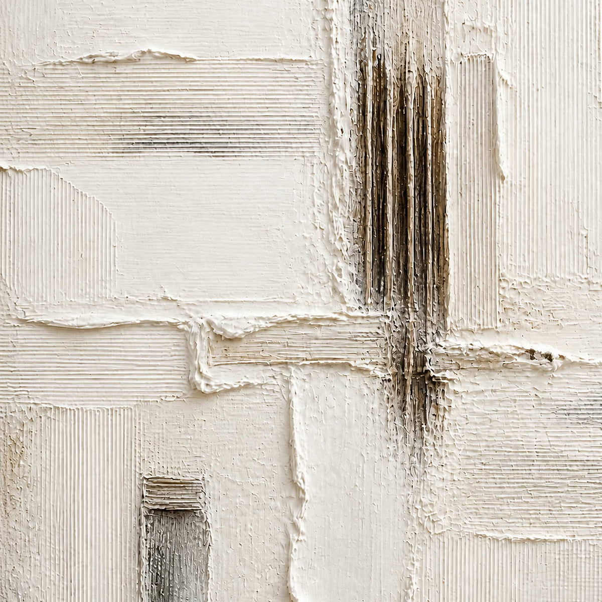 Close-up of ivory grooves, raised ridges, and brown-black linear texture.