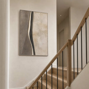 Minimalist Abstract Wall Art displayed in a refined entryway.