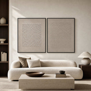Minimalist Art Set displayed in a refined living room.