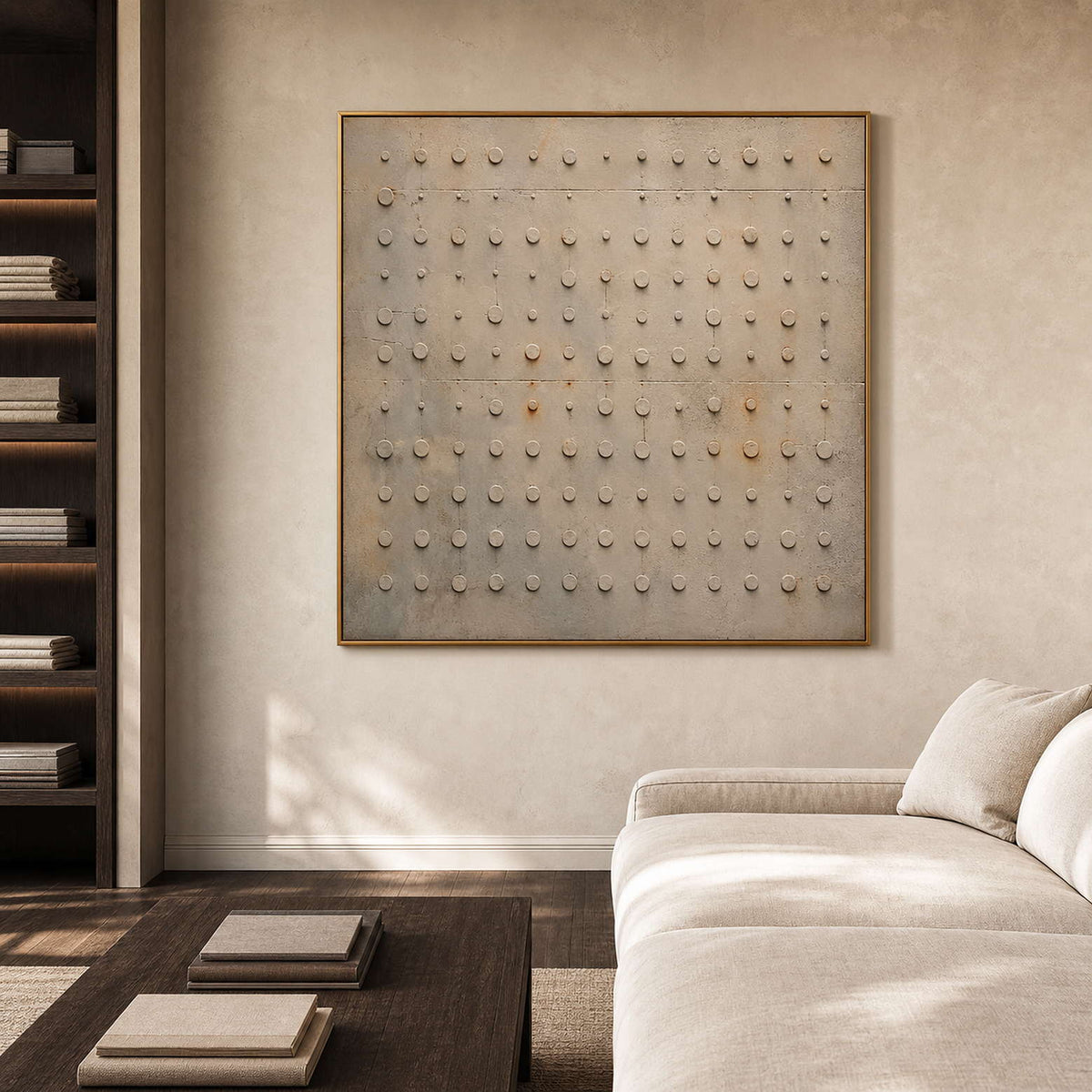 Wabi Sabi Wall Art displayed in a boutique hospitality lounge.