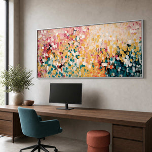 Textured Abstract Wall Art displayed in a refined office.