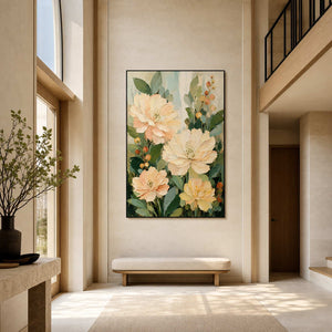Textured Floral Wall Art displayed in a refined entryway 2.