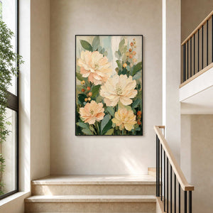 Textured Floral Wall Art displayed in a refined entryway 3.