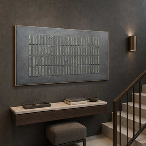 Minimalist Textured Wall Art displayed in a refined entryway.