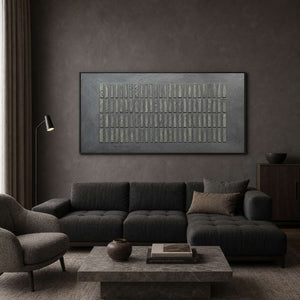 Minimalist Textured Wall Art displayed in a refined living room.