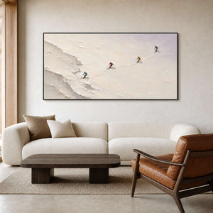 Ski Wall Art displayed in a refined living room.
