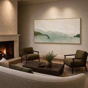 Wabi-Sabi Landscape Wall Art displayed in a refined hospitality.