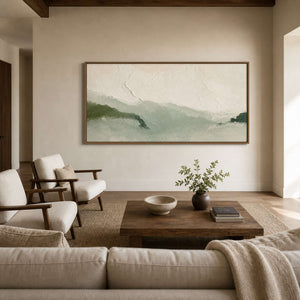 Wabi-Sabi Landscape Wall Art displayed in a refined living room.