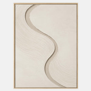 Textured minimalist canvas with a flowing ivory relief channel.