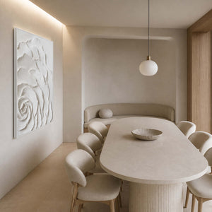 Textured Floral Wall Art displayed in a refined dining room.