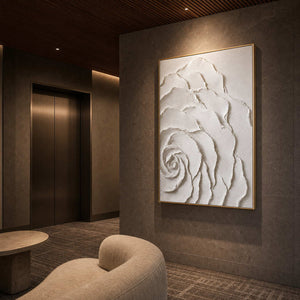 Textured Floral Wall Art displayed in a refined hospitality.