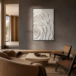 Textured Floral Wall Art displayed in a refined living room.