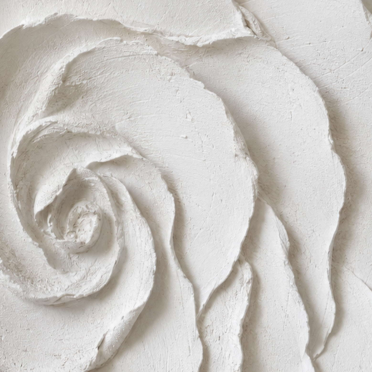 Close-up of raised hand-painted texture in white, neutral, and beige & cream.